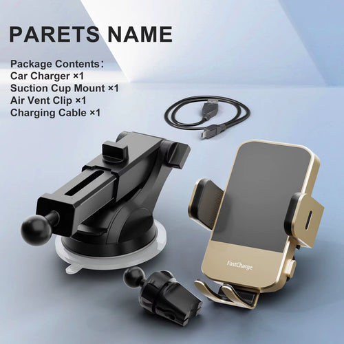 Magnetic Wireless Car Charger 15W Qi Fast Charging Adapter Auto-Clamping Phone Holder Vent Mount for Iphone 17 16 15 14 X