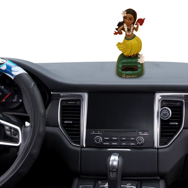Car Decoration Solar Dancing Hawaii Girl Shaking Head Girl Toy Auto Dashboard Decoration Dancing Swinging Girl for Car Interior