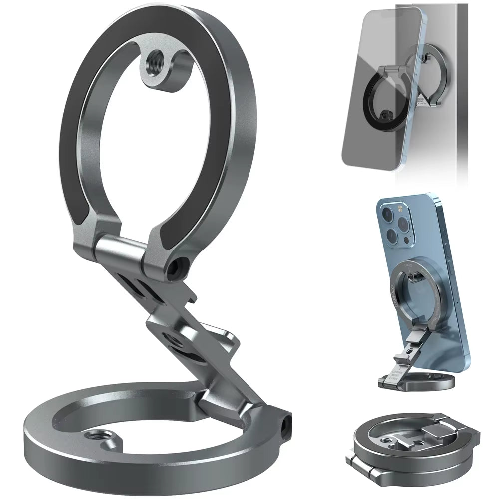 Revolutionary Dual-Sided Magnetic Phone Holder with Cold Shoe Mount for Magsafe iPhones and Android Devices – Perfect for Tripods, Gym, and Car Use!