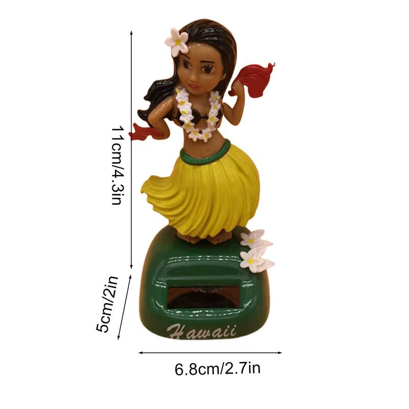 Car Decoration Solar Dancing Hawaii Girl Shaking Head Girl Toy Auto Dashboard Decoration Dancing Swinging Girl for Car Interior