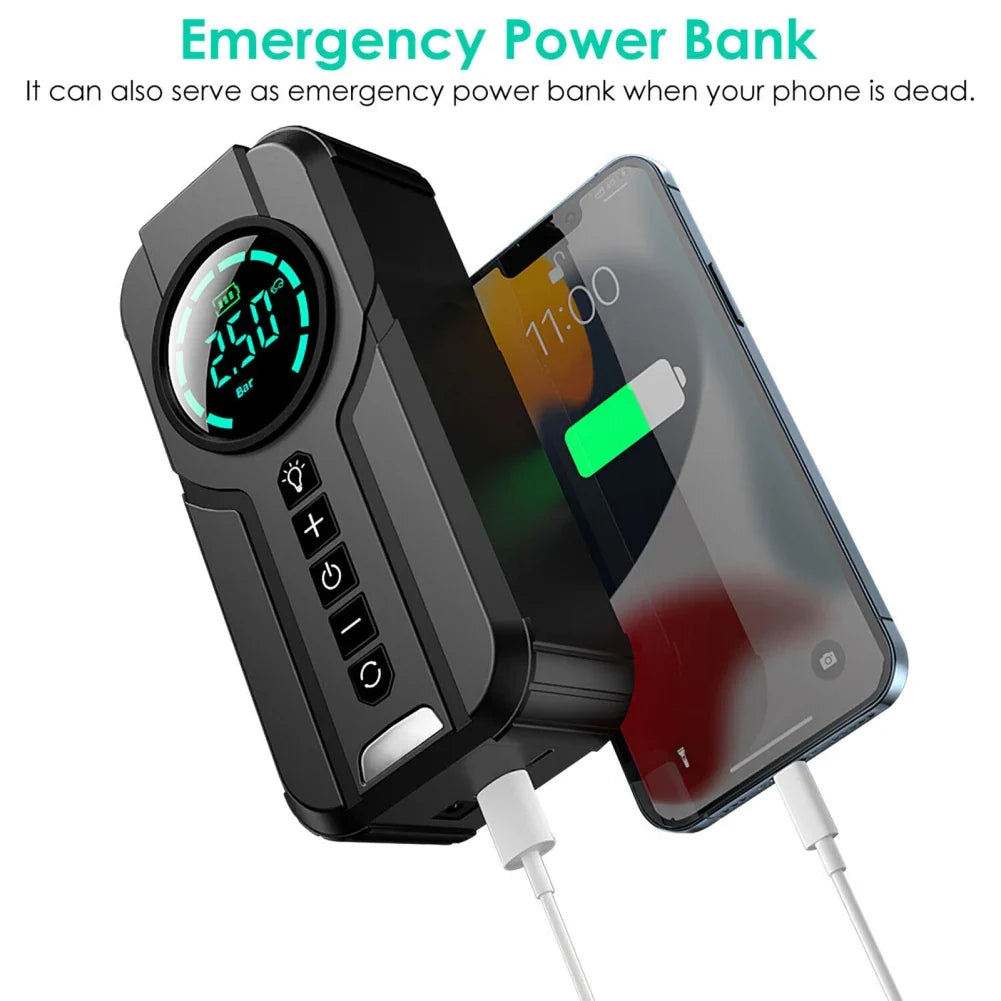™ Wireless Tire Inflator: Quick Inflate with LED Light