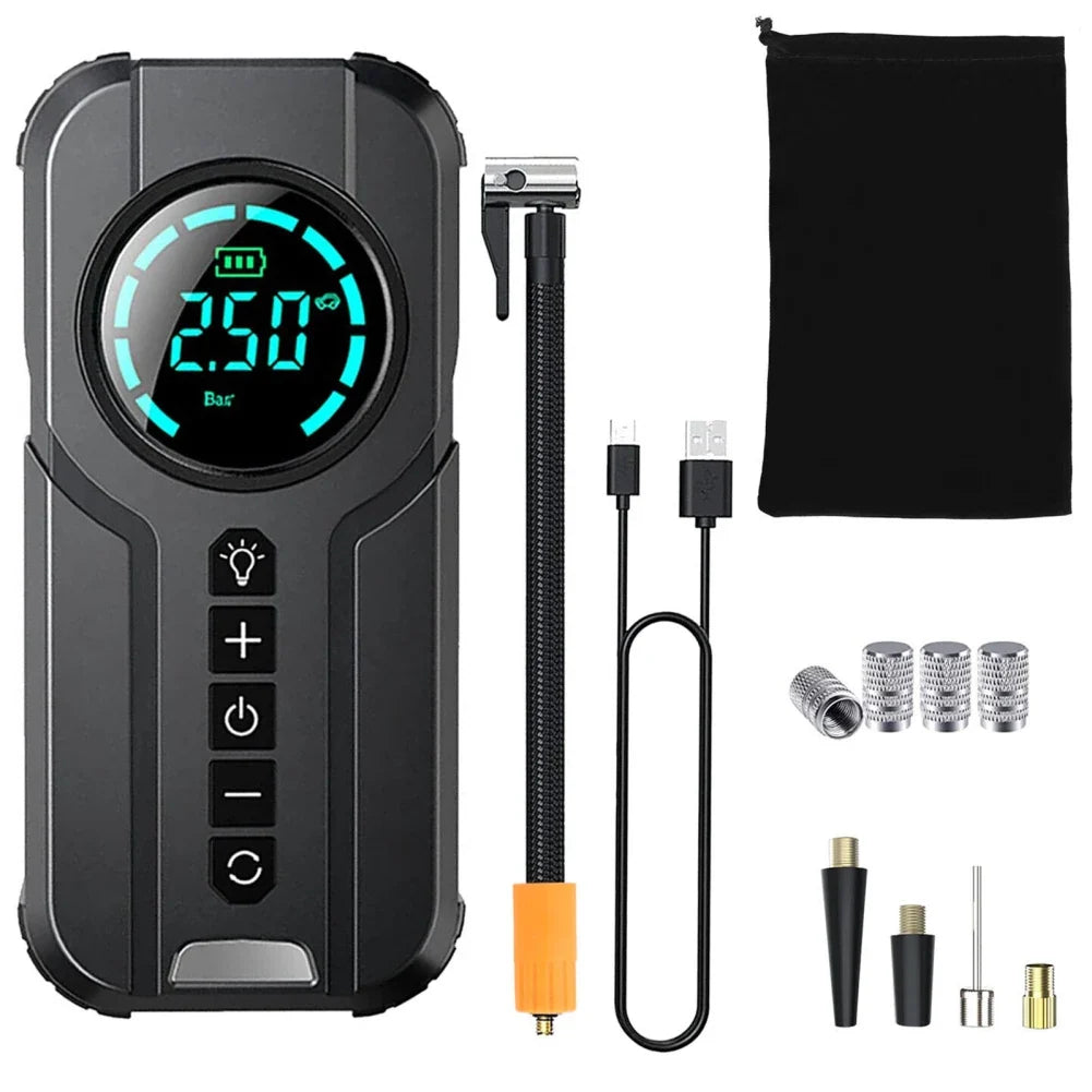 ™ Wireless Tire Inflator: Quick Inflate with LED Light