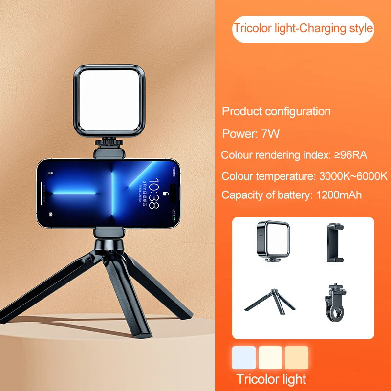 Ultimate LED Photography Ring Light with Tripod - Rechargeable Selfie Lamp for Stunning Photo Shoots