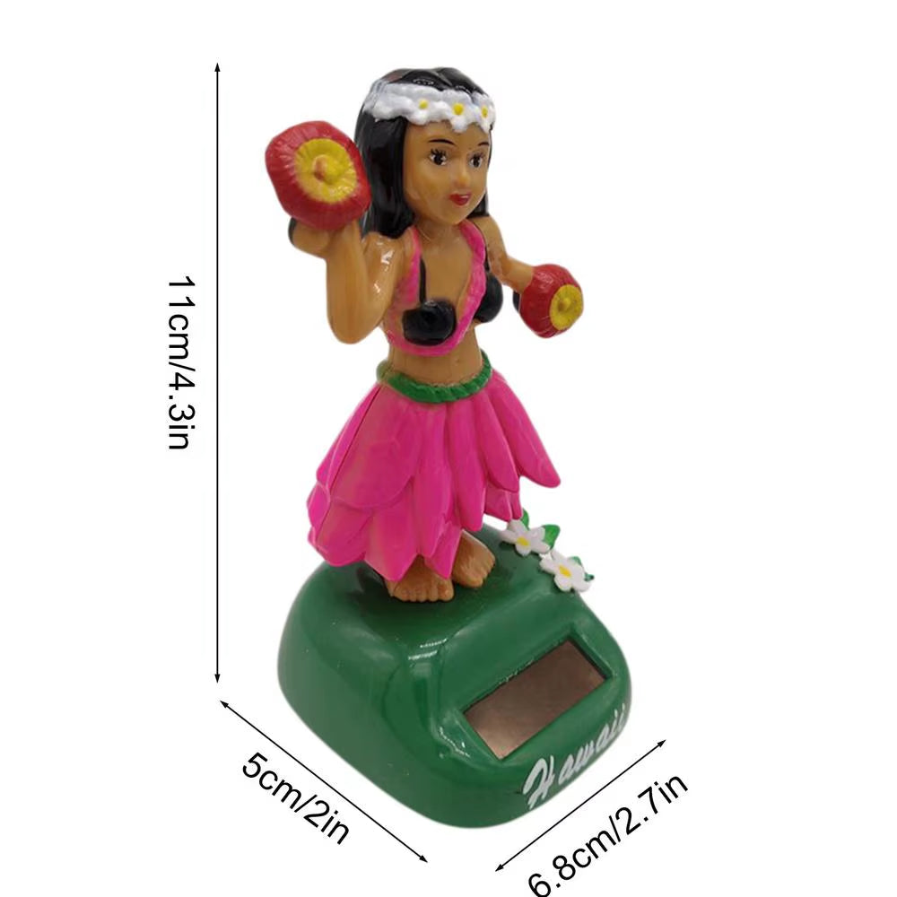 Car Decoration Solar Dancing Hawaii Girl Shaking Head Girl Toy Auto Dashboard Decoration Dancing Swinging Girl for Car Interior