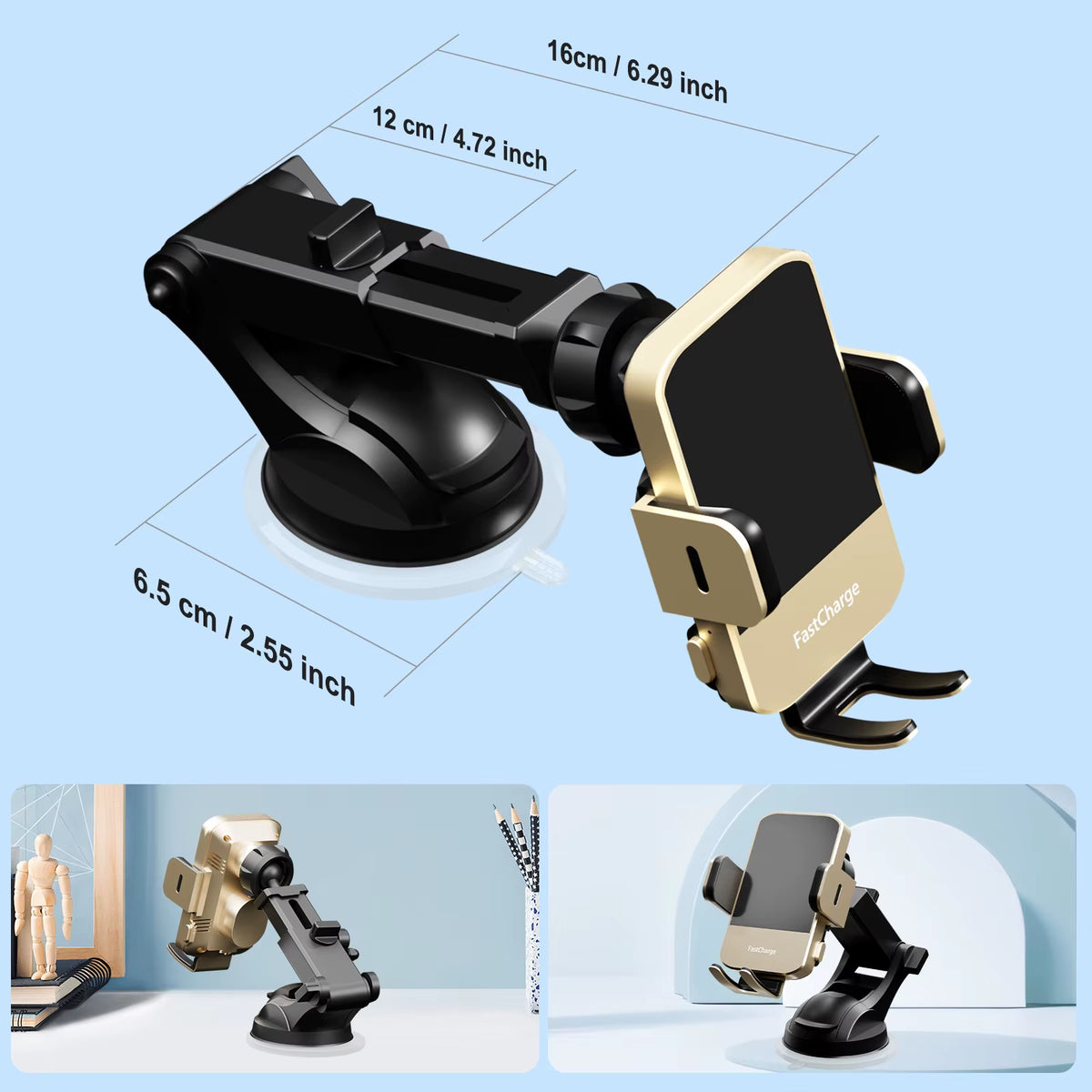 Magnetic Wireless Car Charger 15W Qi Fast Charging Adapter Auto-Clamping Phone Holder Vent Mount for Iphone 17 16 15 14 X