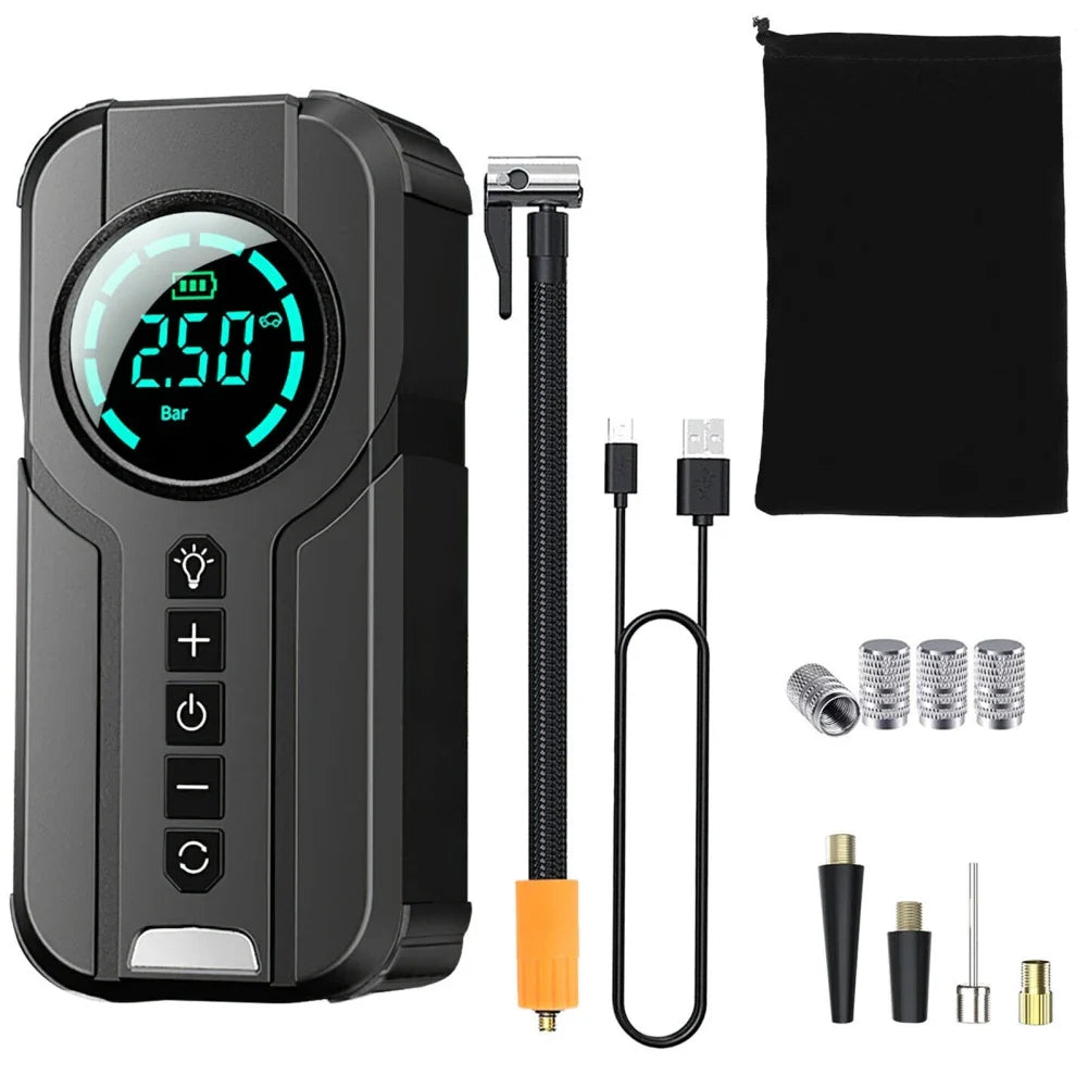 ™ Wireless Tire Inflator: Quick Inflate with LED Light